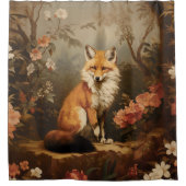 森の中のキツネビクトリアン シャワーカーテン (正面)