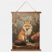 森の中のキツネビクトリアン 吊り下げ型タペストリー (正面)