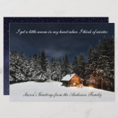 森の中のキャビン – シーズンズグリーティングカード シーズンカード (正面/裏面)