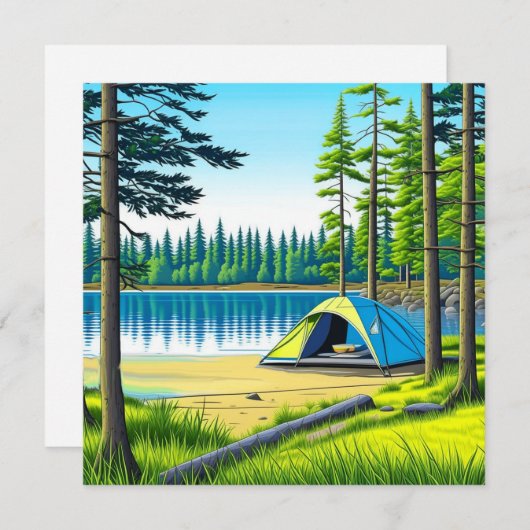 森の中のキャンプをテーマにしたテント (正面/裏面)