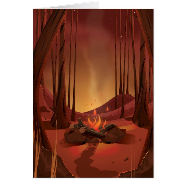 森の中のキャンプファイヤー (正面)