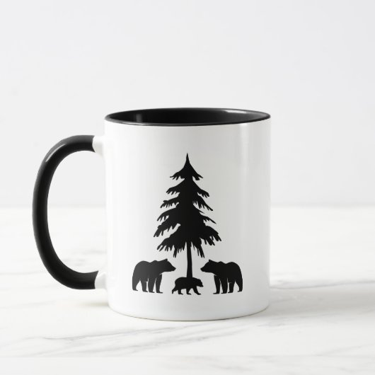 森の中のクマのコーヒー マグカップ (左)