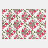 森の中のクリスマスの鹿 ラッピングペーパーシート (正面3)