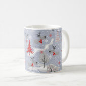 森の中のクリスマスシカ。 コーヒーマグカップ (正面右)