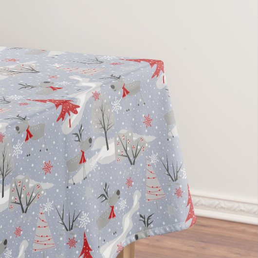 森の中のクリスマスシカ。シカ·クリスマス テーブルクロス (インサイチュ)