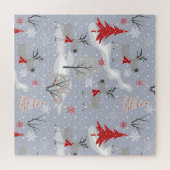 森の中のクリスマスシカ。 ジグソーパズル (横)