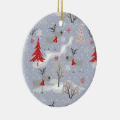 森の中のクリスマスシカ。 セラミックオーナメント (右)