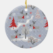 森の中のクリスマスシカ。 セラミックオーナメント (裏面)