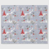森の中のクリスマスシカ。 ラッピングペーパー (フラット)