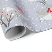 森の中のクリスマスシカ。 ラッピングペーパー (ロールコーナー)