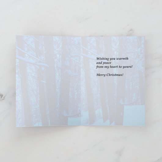 森の中のクリスマスツリー シーズンカード (内部)
