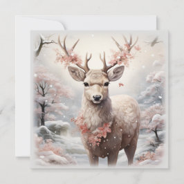 森の中のクリスマストナカイ カード