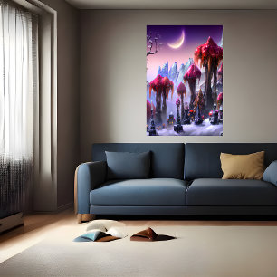 森の中のクール冬   AIアートポスター ポスター