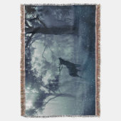 森の中のゴージャスな冬 スローブランケット (正面縦)