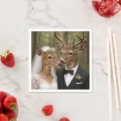 森の中のシカの結婚式 スタンダードカクテルナプキン (インサイチュ)