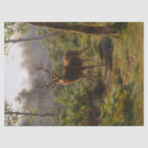 森の中のシカ（雄の鹿） (by Rosa Bonheur)