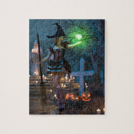 森の中のハロウィーンの魔女 ジグソーパズル