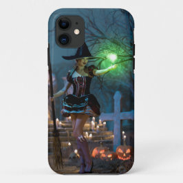 森の中のハロウィーンの魔女 iPhone 11 ケース