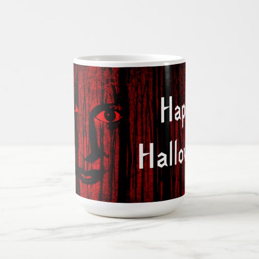 森の中のハロウィーン不気味な少女 コーヒーマグカップ (中央)