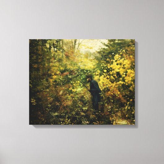 森の中のハンター（H.A. Brendekilde著） キャンバスプリント (正面)