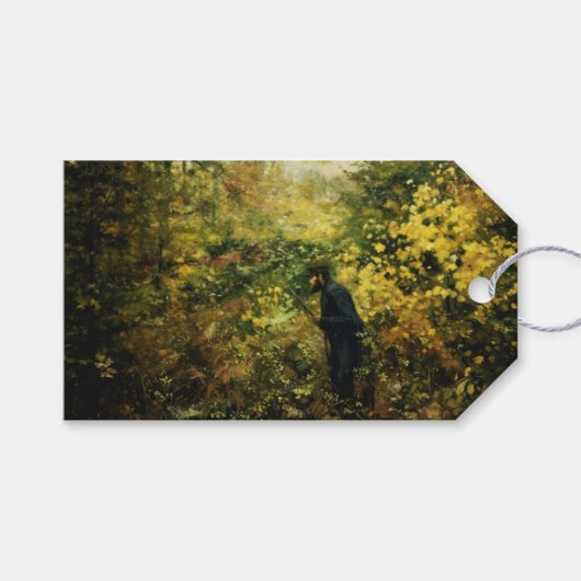 森の中のハンター（H.A. Brendekilde著） ギフトタグ (正面(横))