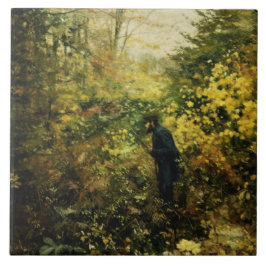 森の中のハンター（H.A. Brendekilde著） タイル