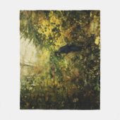 森の中のハンター（H.A. Brendekilde著） フリースブランケット (正面)