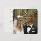 森の中のバックスとドウの鹿の結婚式 招待状 (正面/裏面)