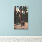 森の中のヒグマ キャンバスプリント (インサイチュ (ウッドフロア))