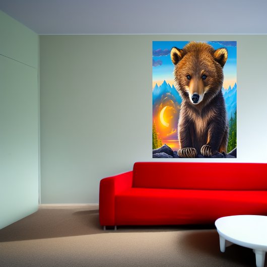 森の中のヒグマ | AIアートポスター ポスター