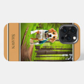 森の中のビーグル素朴犬 iPhoneケース (裏面横)