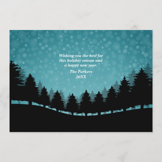 森の中のホリデーズハウスのための新しいホーム 招待状 (裏面)