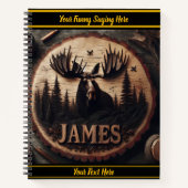 森の中のムース木彫り ノートブック (正面)