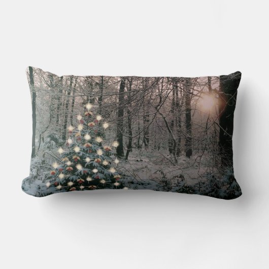 森の中のメリークリスマス ランバークッション (正面)
