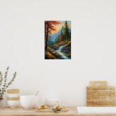 森の中のメロディー、ロッキーの滝 ポスター (キッチン)