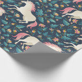 森の中のユニコーン ラッピングペーパー (角)