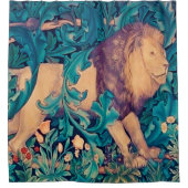 森の中のライオン、ウィリアム・モリス シャワーカーテン (正面)