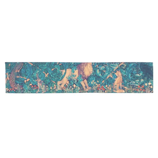 森の中のライオン、ウィリアム・モリス ショートテーブルランナー (横)