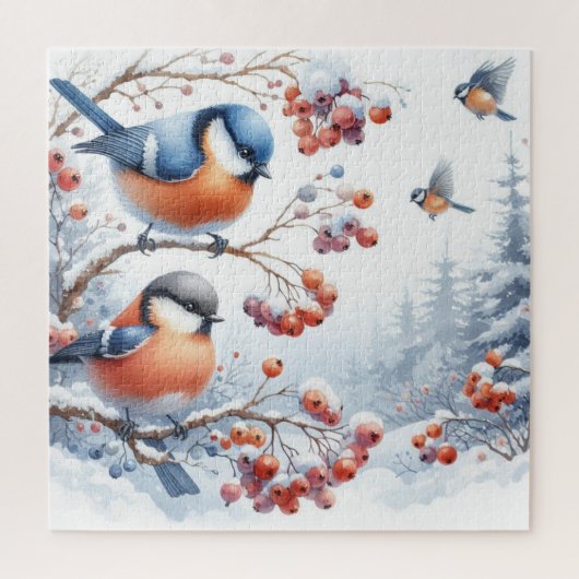 森の中のローワンの木の赤い斑点 ジグソーパズル (縦)