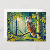 森の中のワシ シーズンポストカード (正面/裏面)