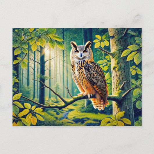 森の中のワシ シーズンポストカード (正面)