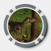 森の中のヴェロキラプトル恐竜 ポーカーチップ (裏面)