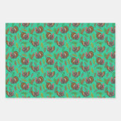 森の中の七面鳥のゴブラー ラッピングペーパーシート (正面)