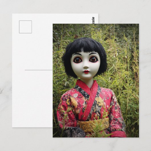 森の中の人形 ポストカード (正面/裏面)