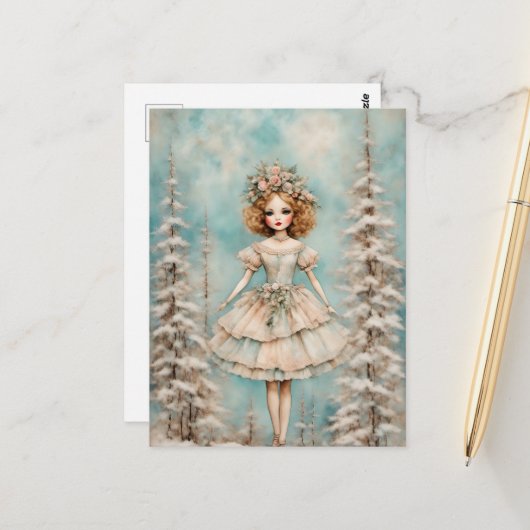 森の中の人形 ポストカード (正面/裏面インサイチュ)