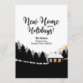 森の中の休日のための新しいホーム移動 招待状 (正面)