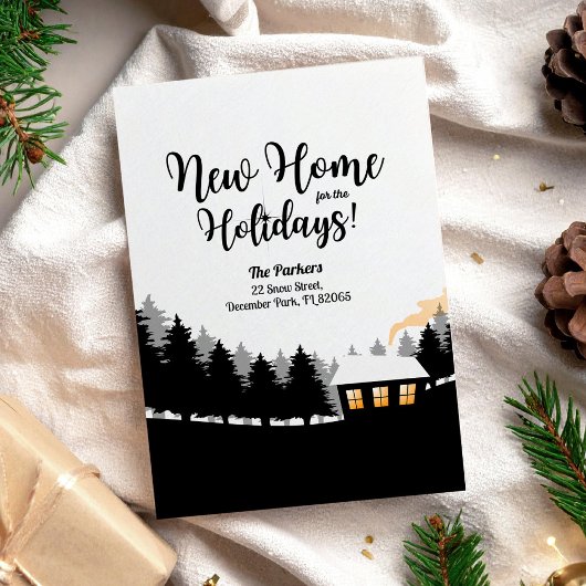 森の中の休日のための新しいホーム移動 招待状