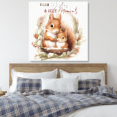 森の中の冬のリスChristms キャンバスプリント (インサイチュ (寝室))