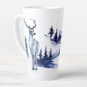 森の中の冬の木トナカイ カフェラテマグ (左アングル)