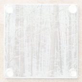 森の中の冬の氷嵐 ガラスコースター (裏面)